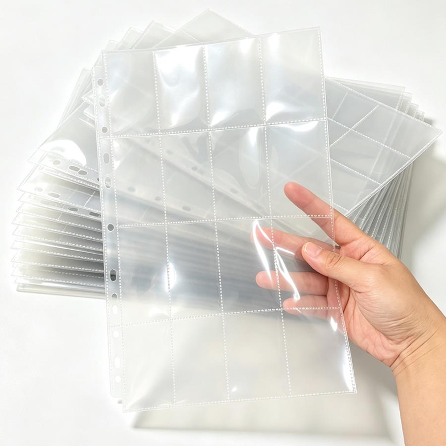 Card Penny Sleeve - 20/50 ชิ้นสมุดใส่การ์ดเทรดดิ้งแบบเติมได้, 16 ช่องใส่การ์ดแบบใสสำหรับการ์ดเกม, คอลเลกชันรูปภาพขนาดเล็ก XJM
