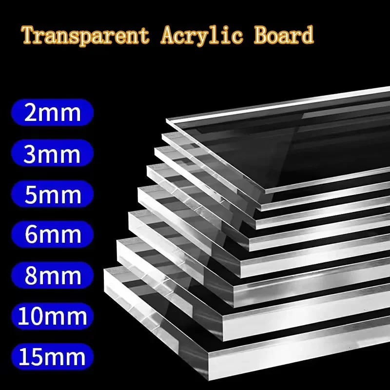 Display Case Acrylic - โปร่งใส Plexiglass แผ่นอะคริลิคใส PMMA ตกแต่งแผ่นพลาสติกแก้วอินทรีย์สําหรับกล่อง 100x100