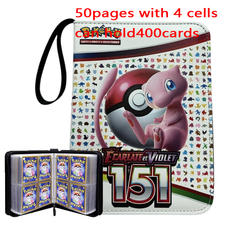 Pokemon Binder Card - อัลบั้มใส่การ์ดโปเกมอนแบบซิป PU ใหม่ 400 ชิ้น สำหรับเก็บการ์ดรูปภาพ