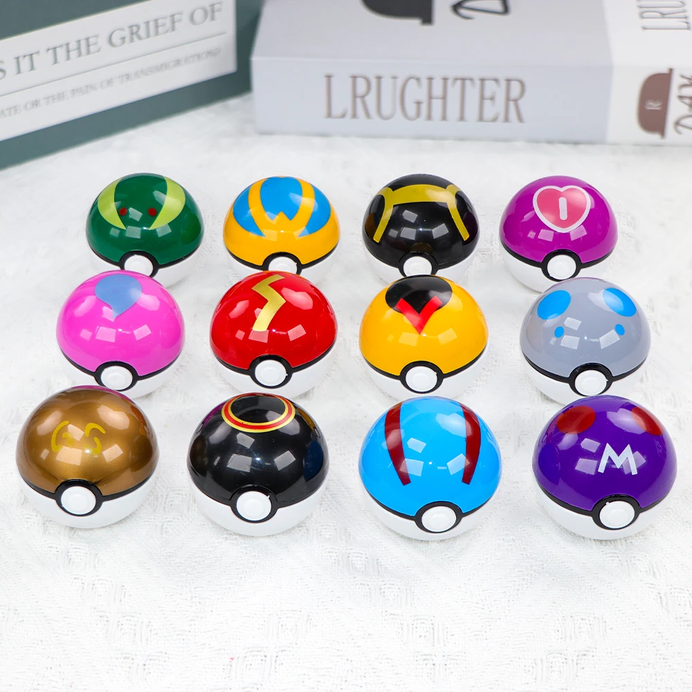 Vinyl Figure Blank - โปเกบอล 12 ชิ้น โปเกบอลปิกาจู ฟิกเกอร์การ์ตูนอนิเมะ ตุ๊กตาน่ารัก