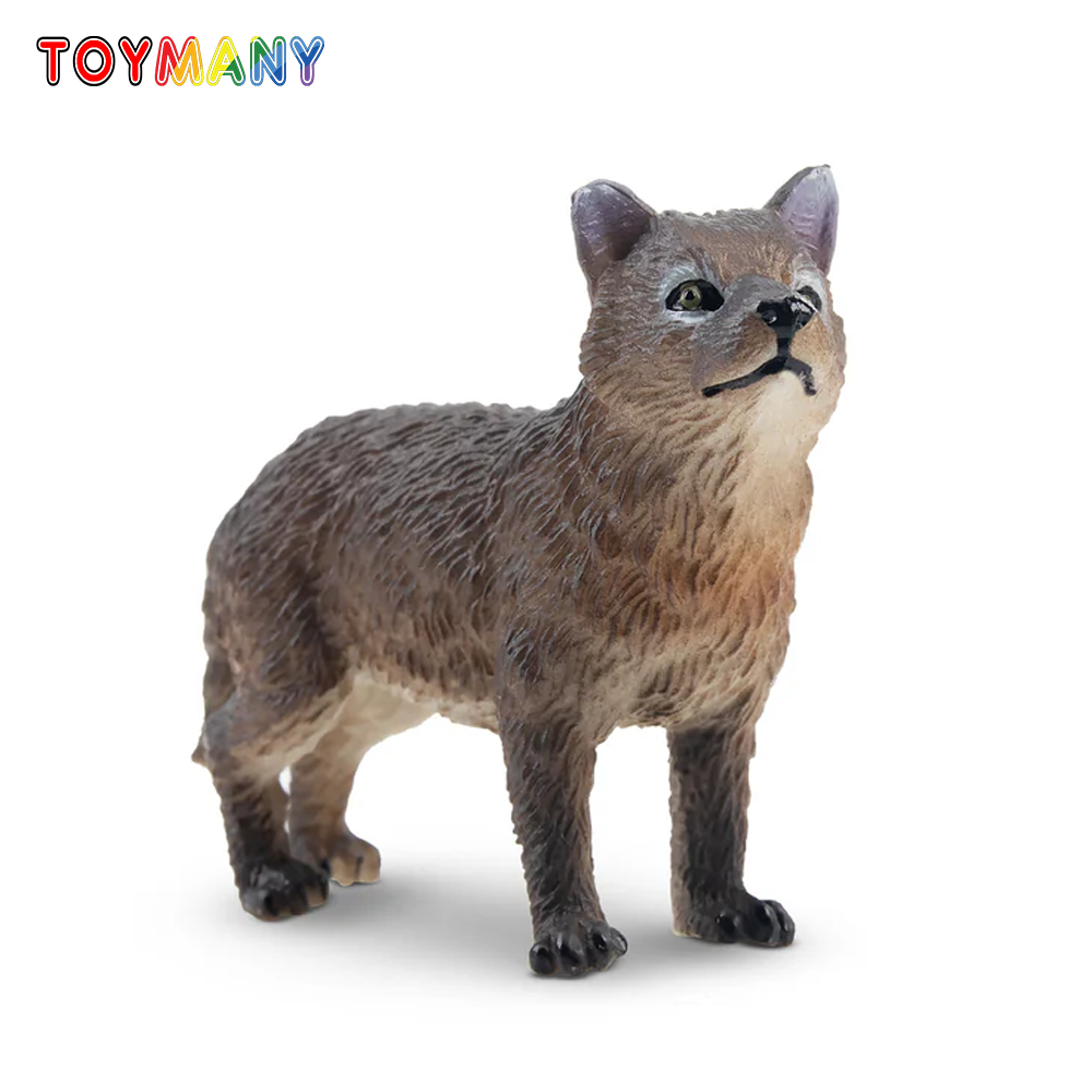Action Figure Stand - Toymany จําลองยืนหมาป่าสีเทา Cub สัตว์ป่าของเล่นมินิตัวเลขตุ๊กตา Action ตุ๊กตาของเล่นสําหรับของขวัญเด็ก