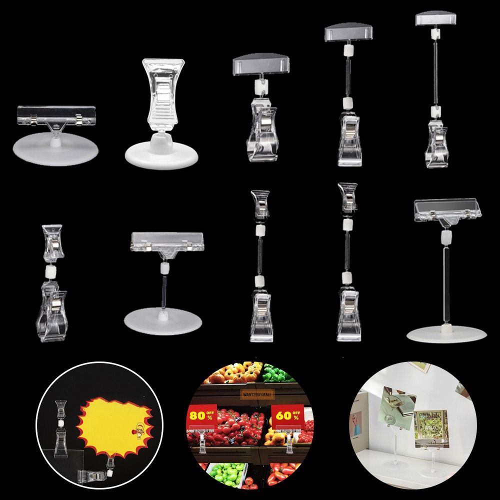 Pop Display Shelf - คลิปหนีบภาพโปร่งใสที่ใส่ไปรษณียบัตรตั้งโต๊ะที่ใส่ข้อความป็อปการ์ดโฆษณาชั้นวางตลาดแบบปรับได้