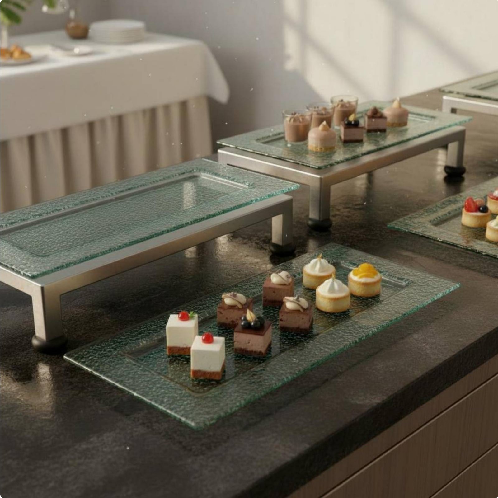 Display Risers Set - ชั้นวางเสิร์ฟ 3 ชั้นอเนกประสงค์ ชั้นวางโชว์ 3 ชั้น