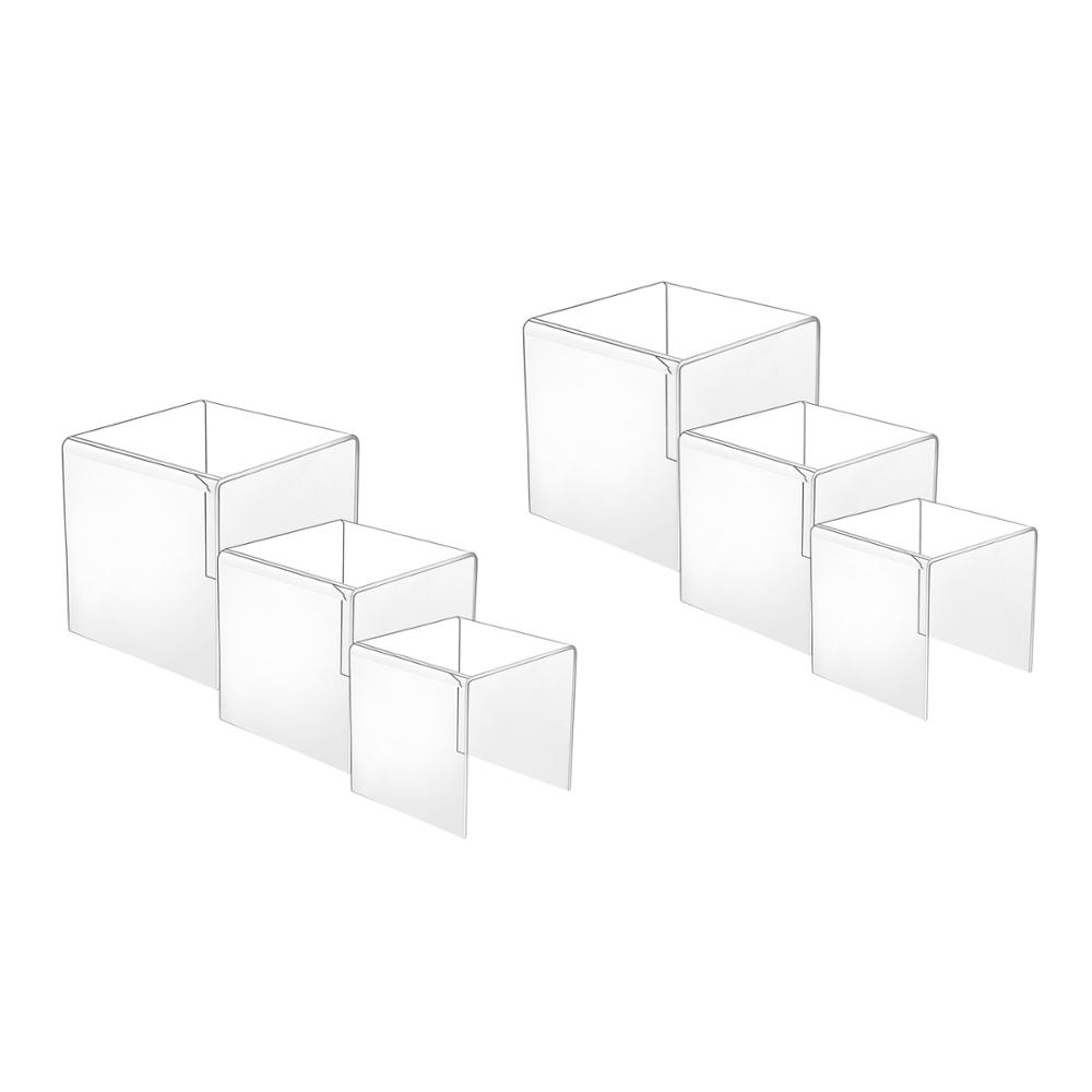 Display Risers Set - แท่นอะคริลิคใสสำหรับวางฟิกเกอร์ POP 2 ชุด แท่นวางคัพเค้ก ชั้นวางสินค้า