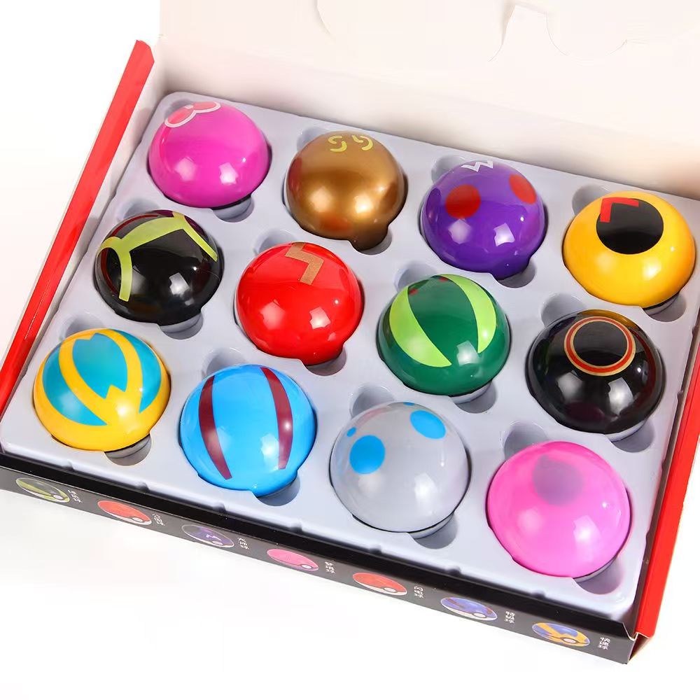 Vinyl Figure Blank - ฟิกเกอร์โปเกมอน 12 ชิ้น/ชุด โปเกบอล แอคชั่นฟิกเกอร์ การ์ตูนอะนิเมะ