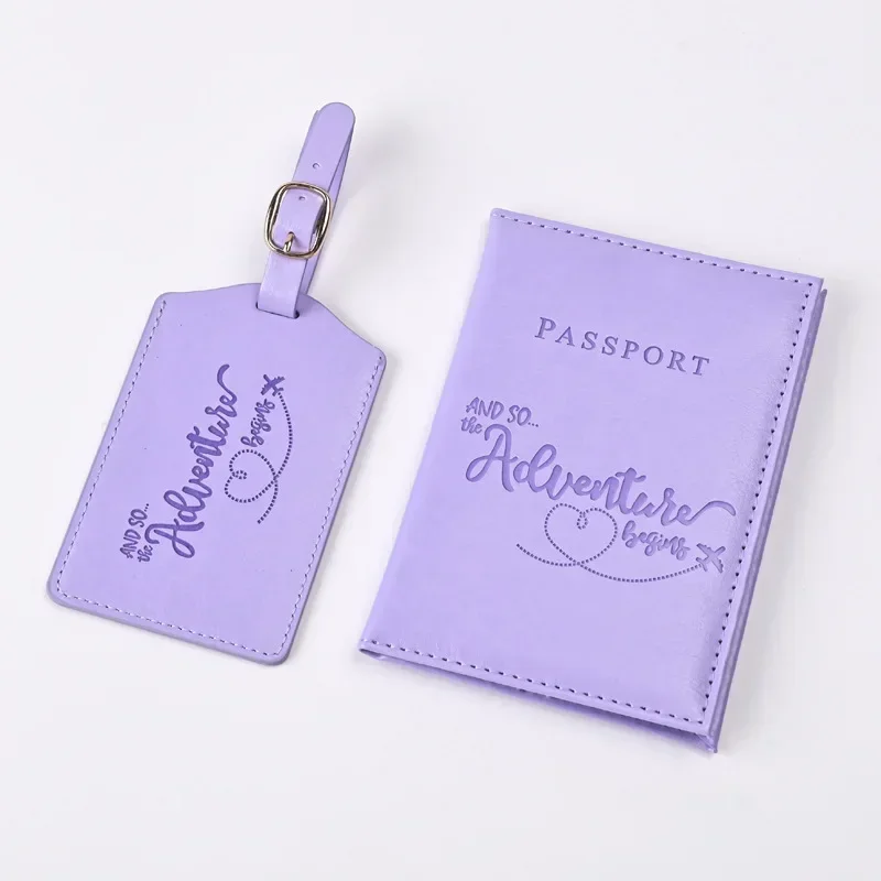 Card Top Loader - ใหม่สีม่วง PU หนังผู้ถือหนังสือเดินทางคลิปหนังสือเดินทางครอบคลุมกระเป๋าเดินทางชุด ID บัตรเครดิตผู้ถือกระเป๋าสตางค์ Unisex