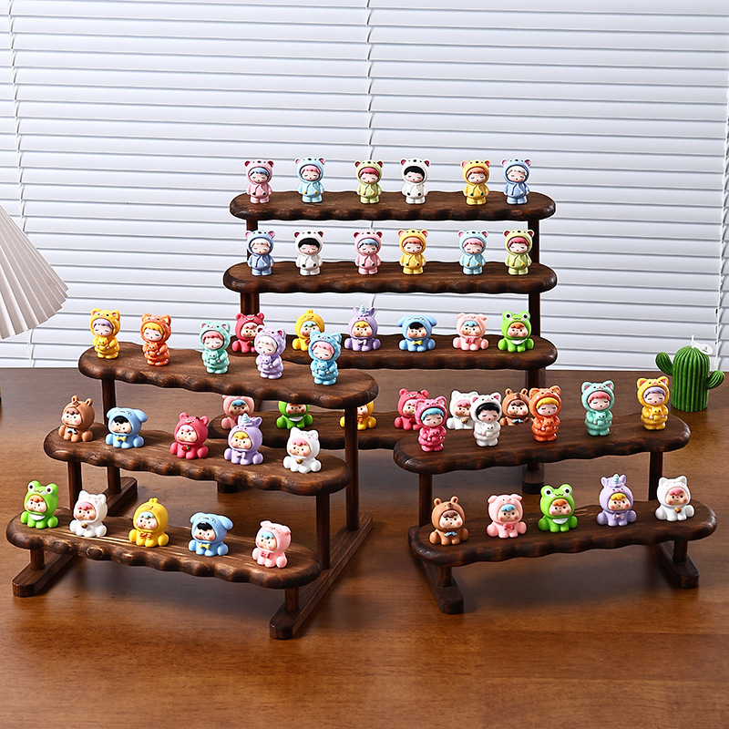 Display Risers Set - 2/3/4/5 ชั้นไม้จอแสดงผล Riser ชั้นวางแฟชั่นเก็บปฏิบัติเครื่องประดับ Rack Tabletop