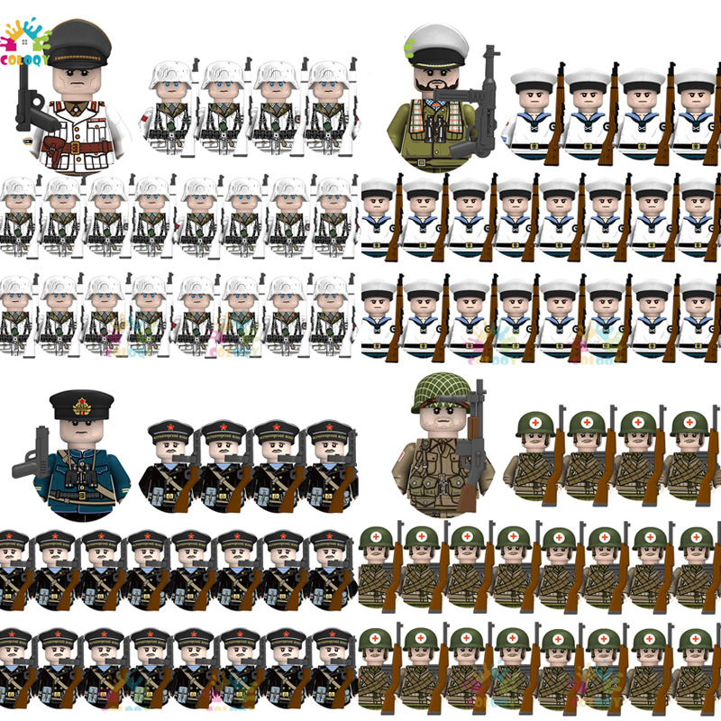 ของเล่นเด็ก 21 ชิ้น/ชุด WW2 N0 - Lego Minifigure Holder บทวิจารณ์และราคา
