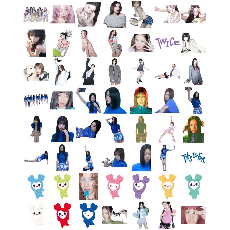 สติกเกอร์ลายการ์ตูน TWICE น่าร - Vinyl Figure Blank บทวิจารณ์และราคา